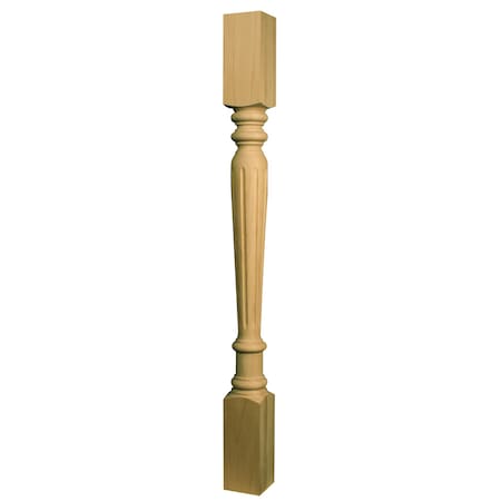 Osborne Wood Products 34 1/2 x 3 Fluted Islander Leg in Red Oak 1460O
